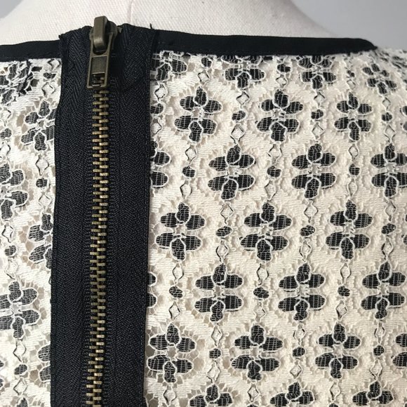 Black and Off-White Embroidered Mini Dress - Picture 4 of 7